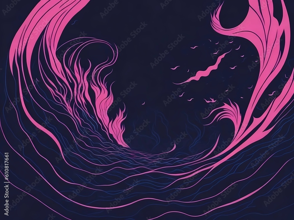 Abstract Waves, Background Design, Fluid Illustration. Generative AI. Abstract Waves, Background Design, Fluid Illustration. Generative AI.