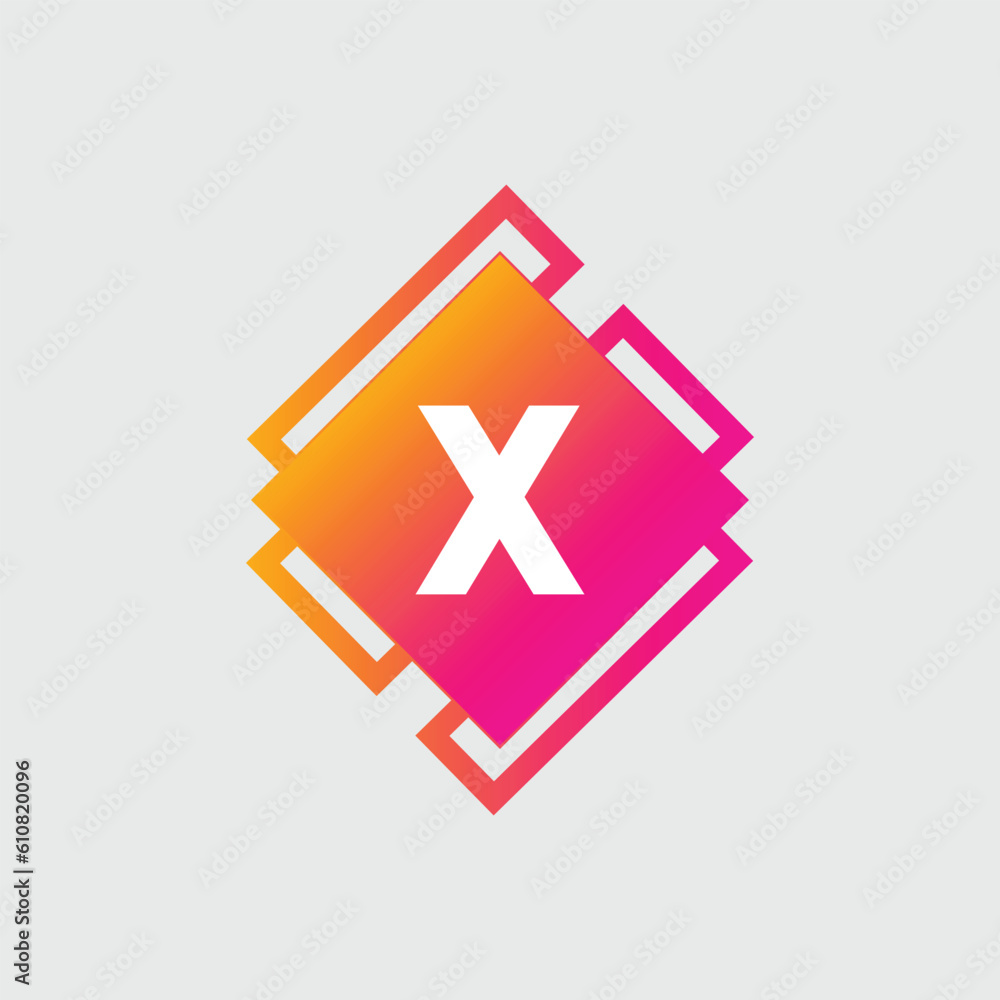 X Letter Logo abstract geometric design vector template Logotype icon Digital Technology style. X Letter Logo abstract geometric design vector template Logotype icon Digital Technology style.