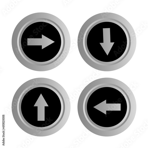 Free Download Black circular buttons with arrows. Vector illustration. - GFXLoad
