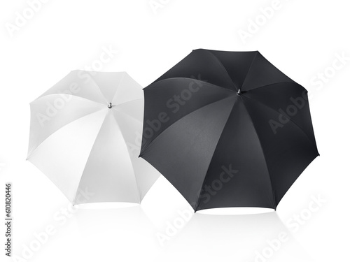 White and black umbrella, transparent background