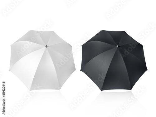 White and black umbrella  transparent background