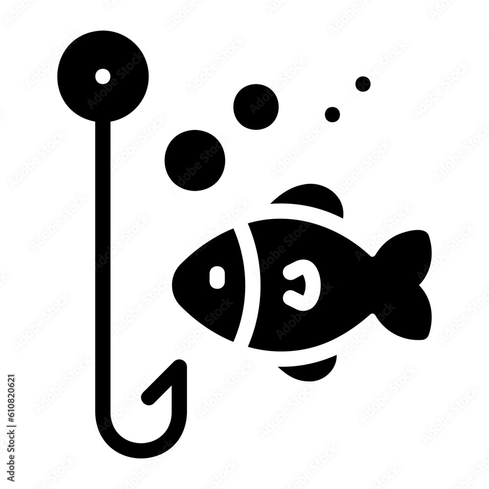 fishing glyph icon