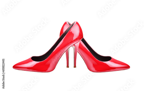 fancy high heel red shoes isolated over white background created with generative AI technology