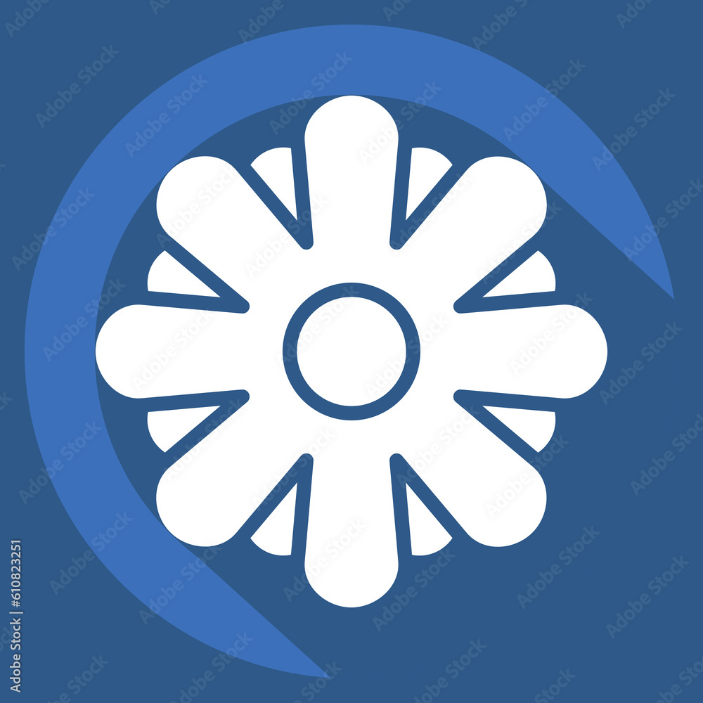 Icon Aster. related to Flowers symbol. long shadow style. simple design editable. simple illustration Icon Aster. related to Flowers symbol. long shadow style. simple design editable. simple illustration