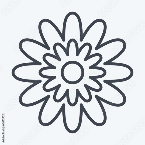 Icon Zinnia. related to Flowers symbol. line style. simple design editable. simple illustration