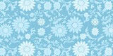 seamless blue floral pattern