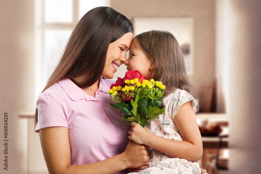 Happy young mother and cute child Happy young mother and cute child