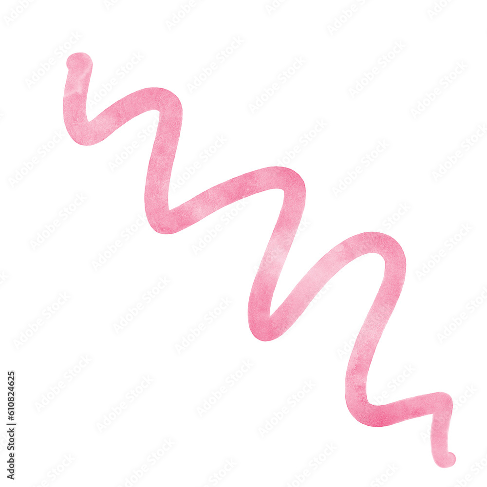 Pink Watercolor Doodle Squiggle Pink Watercolor Doodle Squiggle