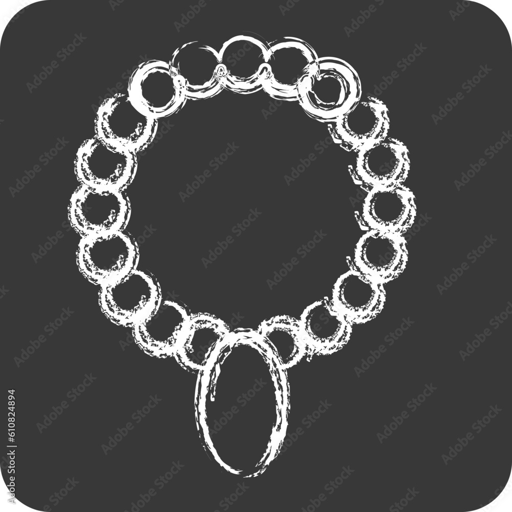 Obraz premium Icon Necklace. related to Hawaii symbol. chalk Style. simple design editable. vector