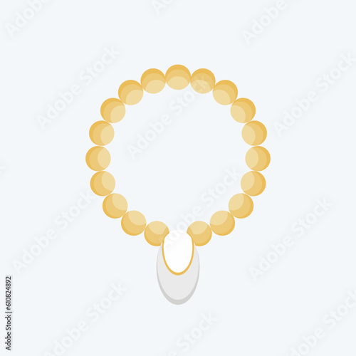 Icon Necklace. related to Hawaii symbol. flat style. simple design editable. vector