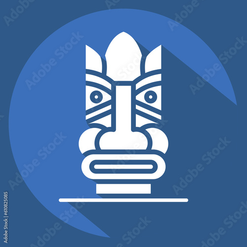 Icon Hawaiian Statue. related to Hawaii symbol. long shadow style. simple design editable. vector
