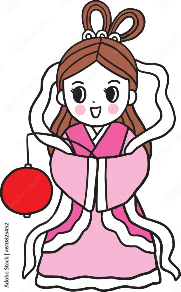 Obraz premium Cartoon cute Mid Autumn vector.