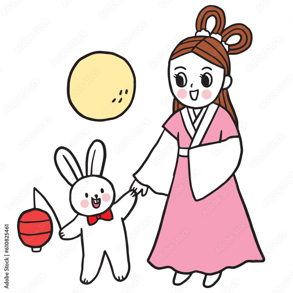 Cartoon cute Mid Autumn vector. Cartoon cute Mid Autumn vector.