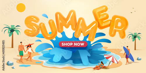 Summer shopping promotion template