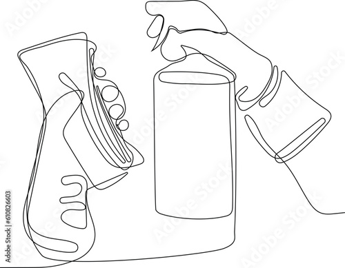 Home cleaning service landing page design concept, illustration of janitors with cleaning tools. Vector illustration
