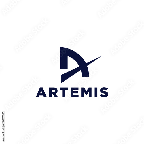 Artemis archer logo icon design template flat vector
