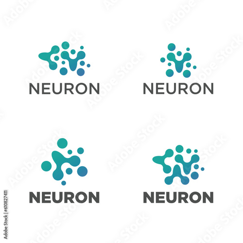 neuron brain logo icon with clean background
