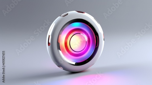 Abstract 3d button, aim control and digital interface, button technology and future tech game, target borders and metallic frames, user data UI display button, Generative AI illustration
