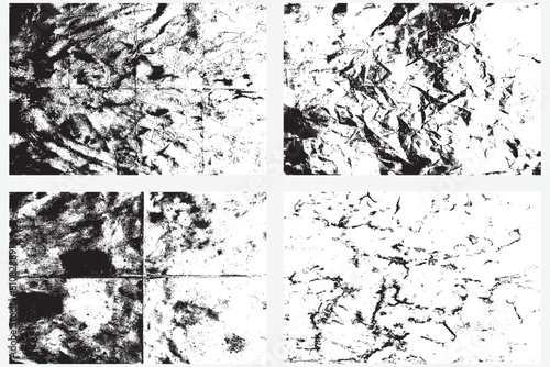 Wallpaper Mural Abstract grunge overlay of parchment paper in black and white. Set of old weathered burnt textured paper over lay. Paper for calligraphy memoir records and book making. Design element, vector.  Torontodigital.ca