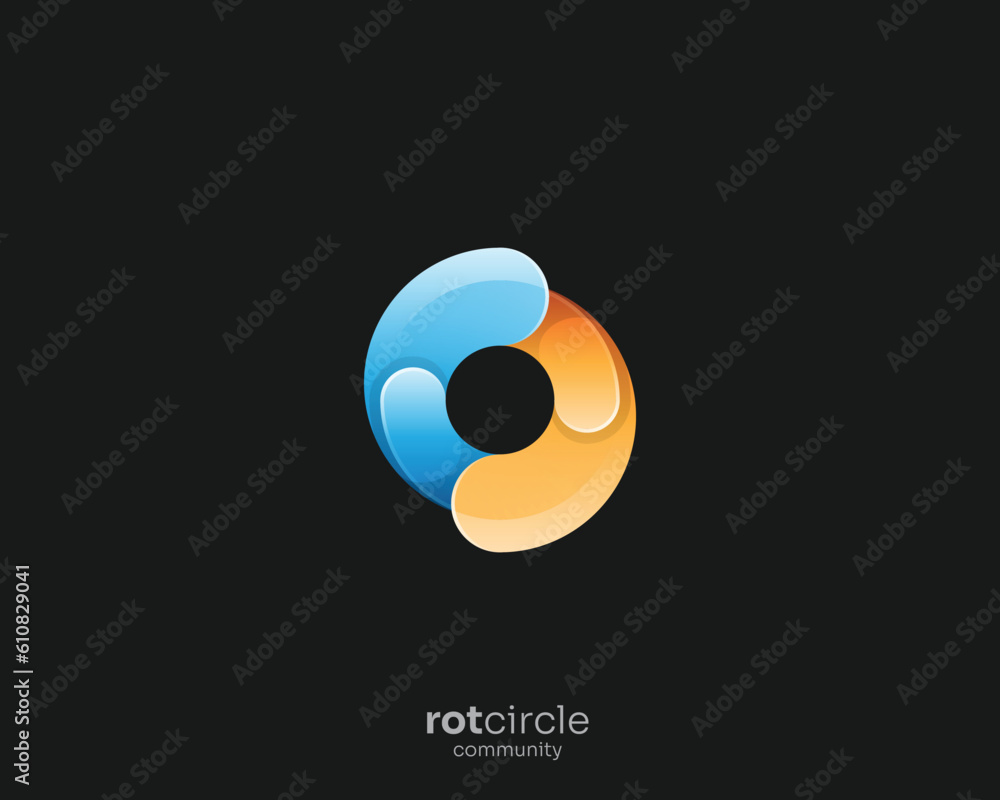 Circle rotation with colorful gradient logo Circle rotation with colorful gradient logo