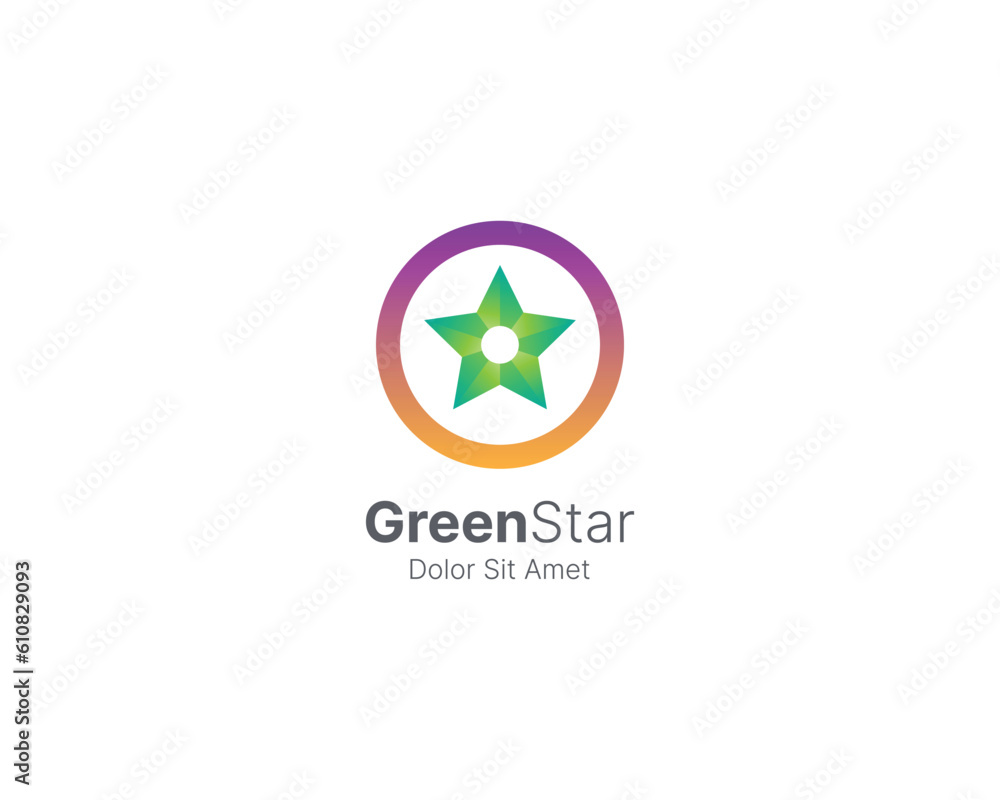 Green star with circle gradient logo Green star with circle gradient logo