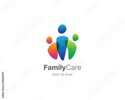 Family care with colorful gradient logo
