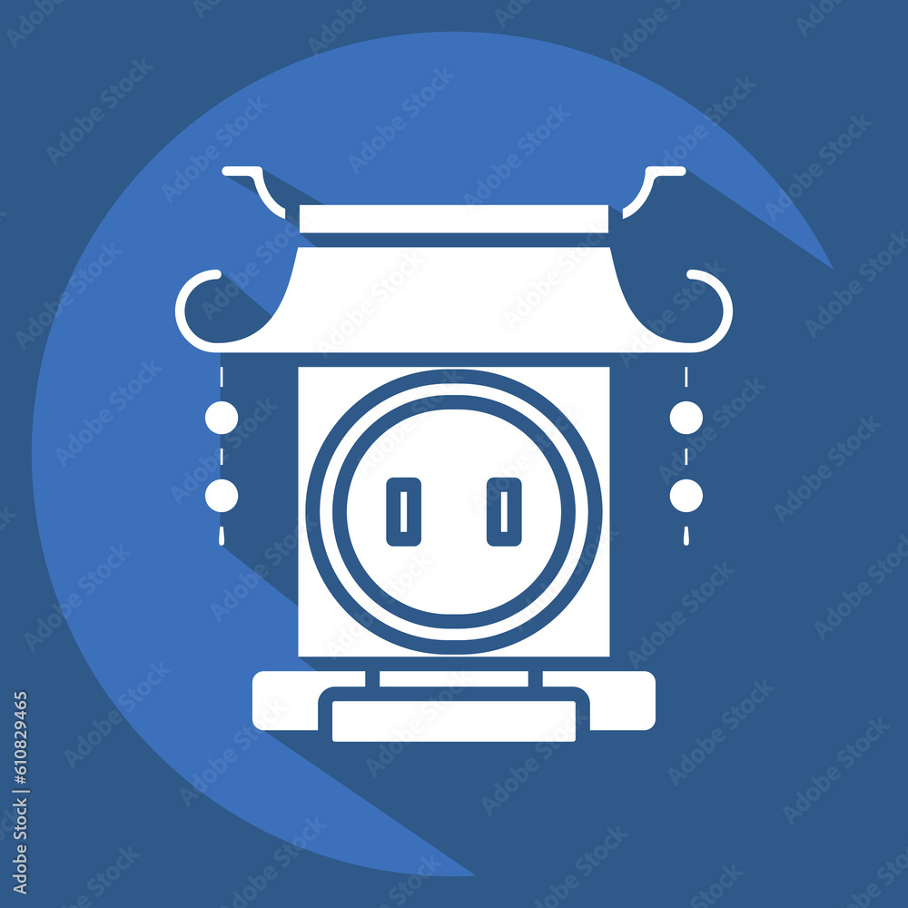 Icon Gate. related to Chinese New Year symbol. long shadow style. simple design editable Icon Gate. related to Chinese New Year symbol. long shadow style. simple design editable