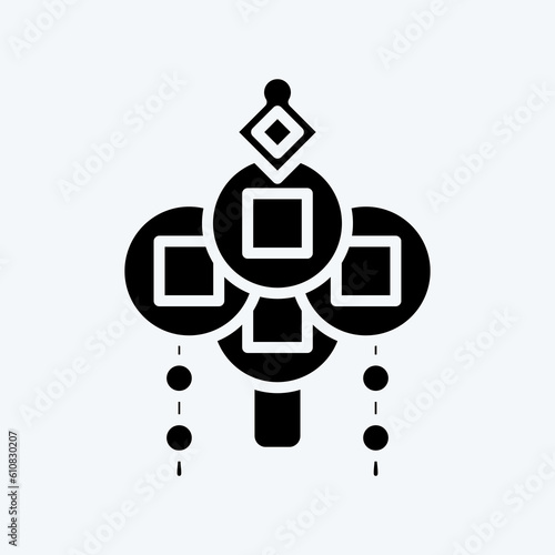 Icon Amulet. related to Chinese New Year symbol. glyph style. simple design editable