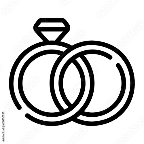 wedding rings line icon