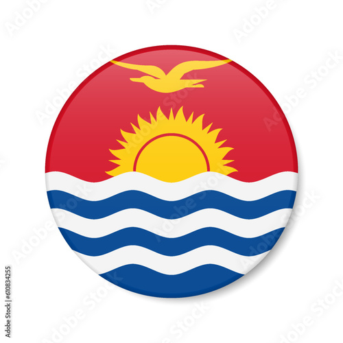 Free Download Kiribati circle button icon. Republic of Kiribati round badge flag. 3D realistic isolated vector illustration - GFXLoad