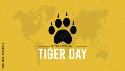 International Tiger day is observed .every year on July 26.banner design template Vector illustration background design.