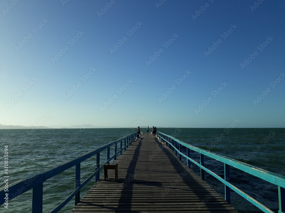 wooden bridge in the sea