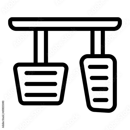 car pedals line icon