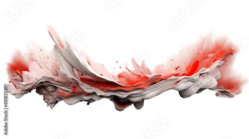 cosmic dust storm in red and silver abstract colorful shape, 3d render style, isolated on a transparent background