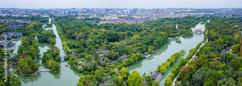 Photography Aerial photograph of Chinese garden landscape in Yangzhou