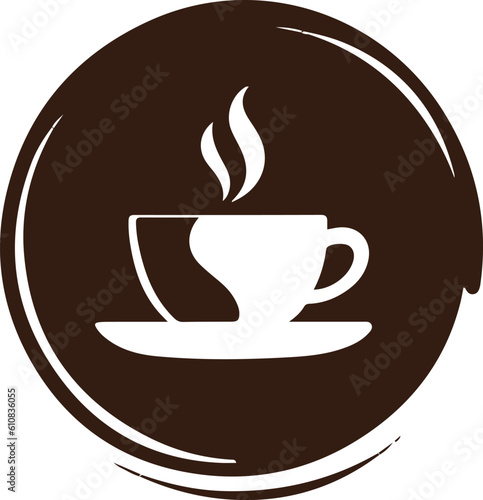 Round Coffee simple logo vector