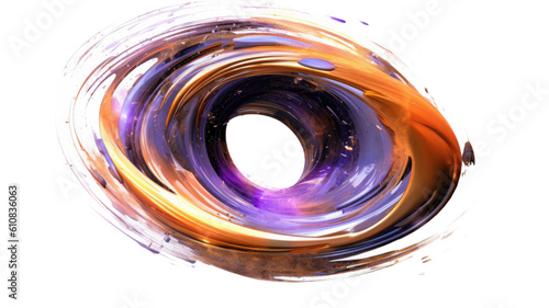 space vortex in purple and bronze abstract colorful shape, 3d render style, isolated on a transparent background
