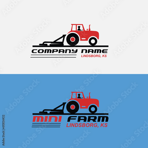  Farm logo concept. Agricultural farming logo design template