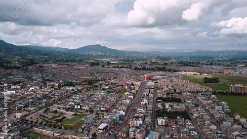 Aerial view of the municipality of Zipaquira Cundinamarca in Colombia photo
