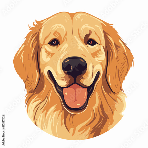 Golden Retriever in Fun Comic Style: Vector Illustration