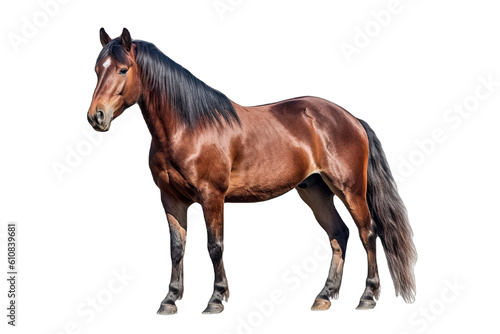 A Horse isolated on transparent background - Generative AI