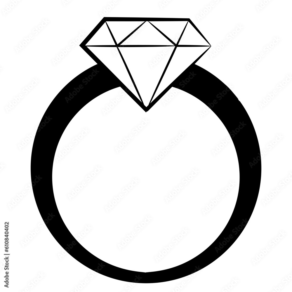 diamond engagement ring vector