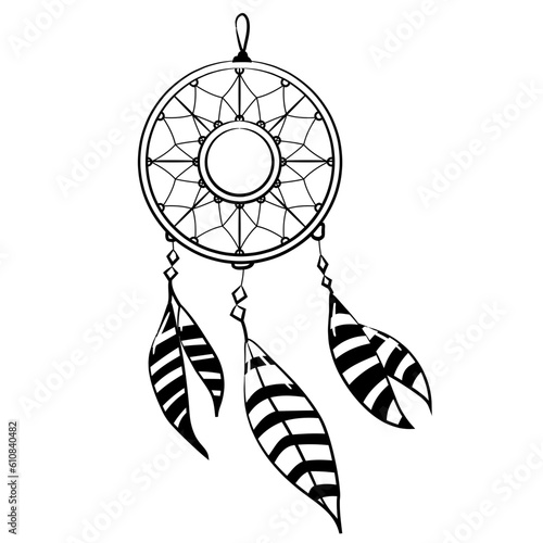 ornament of dreamcatcher vector