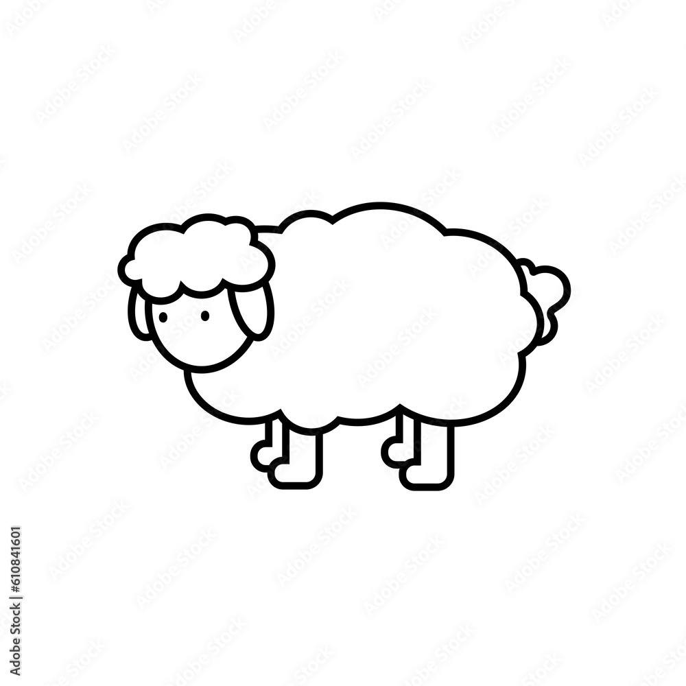 Sheep. Cute cartoon sheep. Farm animal. Vector illustration. Sheep. Cute cartoon sheep. Farm animal. Vector illustration.