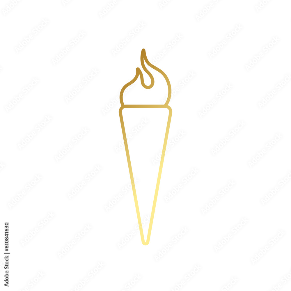 Torch icon. Vector illustration of a burning ice cream cone. Torch icon. Vector illustration of a burning ice cream cone.
