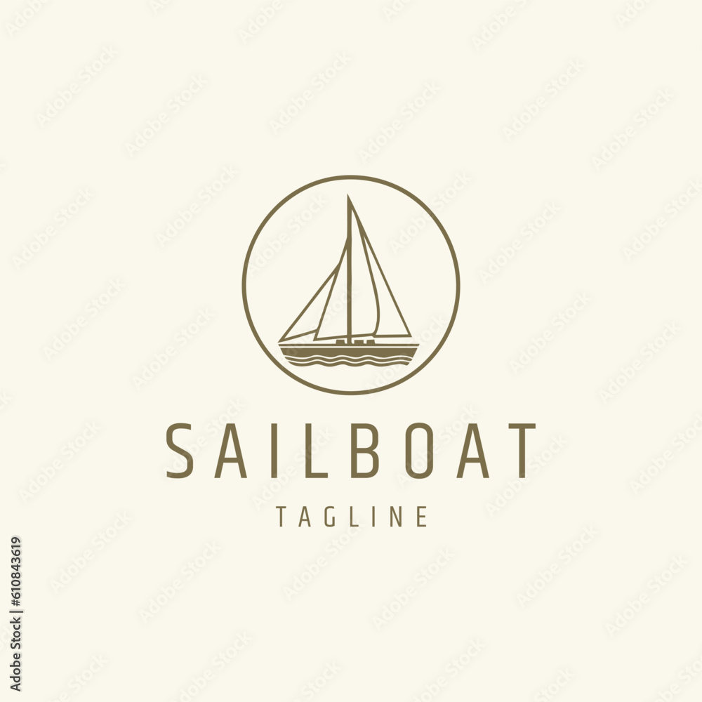 Sailboat logo design vector illustration Sailboat logo design vector illustration