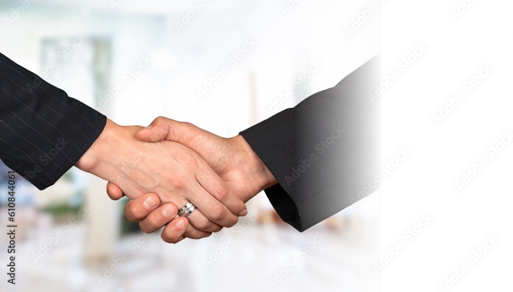 Obraz premium Business partnership, handshake at office background