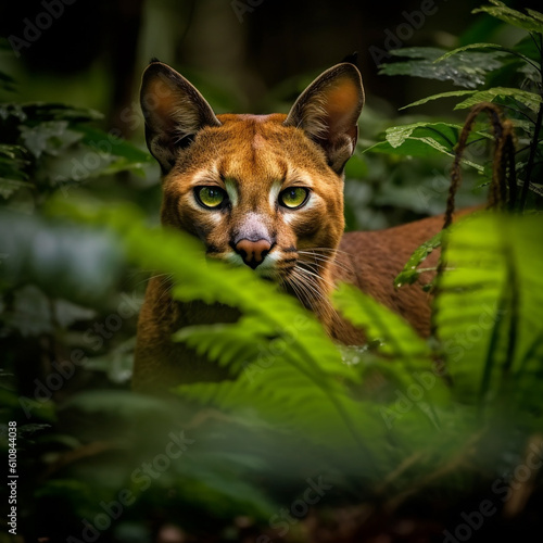 golden cat in jungle © alvian