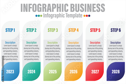 6 Steps, 6 Option Geometric shape with steps,options,processes or workflow.Business data visualization. Creative step infographic template for presentation,vector illustration.