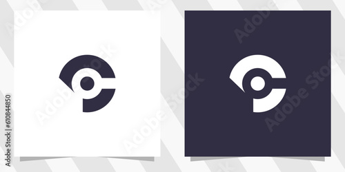 letter cp pc logo design